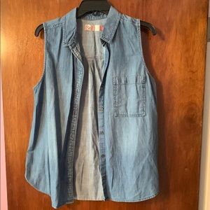 SO Light Blue Denim Top